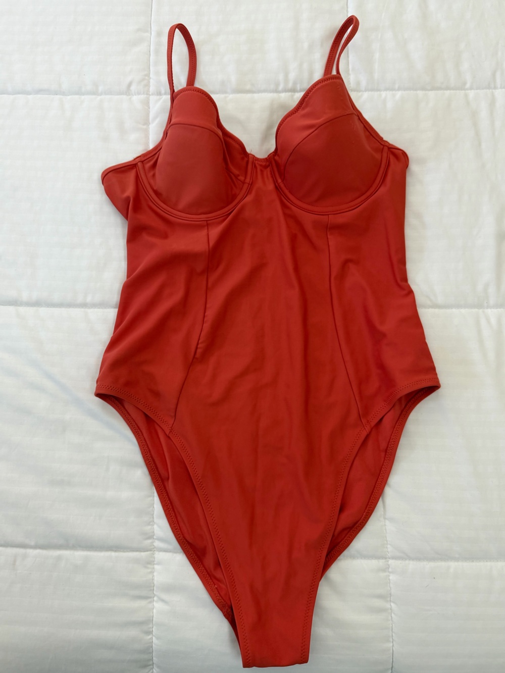 Supportive Red One-Piece Swimsuit with Underwire Cups